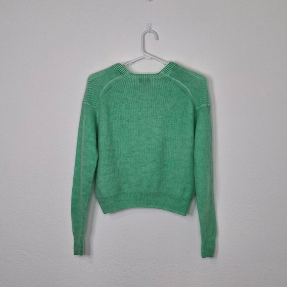 Line 100% Cashmere Sweater Sz M Crop Slouchy Preppy Boho Colorful - Picture 7 of 11
